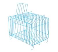 Kisangel Jaula Perchas para Pájaros Comedero Automático para Pájaros Comederos Comedero para Pájaros Transparente Portador De Pájaros para Viajar Percha De Pájaro Alambre De Acero Sky-Blue