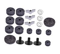 Kisangel Juego de 21 Unidades de Almohadillas Antideslizantes de Fieltro Gris para Platillos de Batería, Pads Profesionales para Accesorios de Batería, Protección y Mejora del Sonido