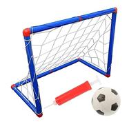 Kisangel Juego De Red De Portería De Fútbol para Niños Al Aire Libre Mediana 60 Cm, Material Plástico Resistente, Incluye Balón Pequeño y Inflador, Kit Desmontable para Entrenamiento y Juego
