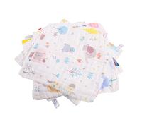 Kisangel Juego de Toallas Absorbentes de 6 Capas 5 Piezas Faciales de Algodón para Bebés Patrón de Dibujos Animados