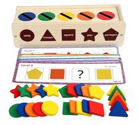 Kisangel Juego Educativo de Madera para Pequeños, Clasificador de Formas y Colores Montessori, Bloques Sensoriales Compactos y Coloridos para Desarrollo Temprano y Coordinación Mano-Ojo