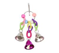 Kisangel Juguete Colgante con Campanas para Jaula de Pájaros Cadena Resistente para Pequeños Periquitos y Cacatúas Accesorio Colorido para Estimulación y Ejercicio