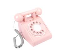 Kisangel Juguete De Teléfono De Madera para Niño Niña Teléfono Falso Educativo Color Rosa Juguete Simulado para Desarrollo De Habilidades y Imaginativo
