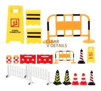 Kisangel Juguetes De Barricadas y Señales De Tráfico Infantiles, Set 18 Piezas, Material Didáctico Escolar En Miniatura para Aprender Normas De Tráfico y Juego Educativo En Casa
