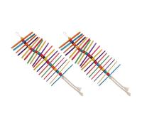 Kisangel Juguetes Masticables para Loros de Madera Natural, Palos de Madera Coloridos 2 Piezas, Colgantes para Jaulas, Juguete Interactivo para Periquitos y Cacatúas, Enriquecimiento