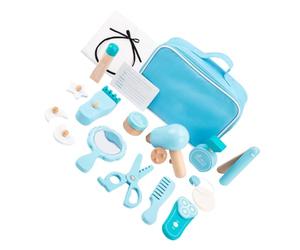 Kisangel Kit de Juguete Peluquería Infantil de Madera Set Estilista para Niñas y Juego de Simulación Salón Cabello Fomenta Creatividad y Coordinación Manual