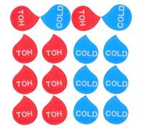 Kisangel Letreros Adhesivos Acrílicos para Agua Fría y Caliente, Señal de Baño Forma de Gota, 8 Pares, Material Acrílico Resistente y Autoadhesivo, Indicación Clara para Grifos de Cocina