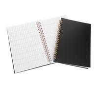 Kisangel Libro de Contabilidad de Cuentas Cubierta de Pp, Diseño de Cuadrícula Vertical y Horizontal 2 Piezas Cuaderno de Contabilidad Financiera 60 Hojas de Papel de Escritura Negro