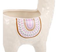 Kisangel Maceta de Cerámica para Suculentas y Cactus Pequeña, Diseño de Alpaca en Tonos Claros, Jardinera Decorativa para Interior y Oficina, Portalápices Multifuncional para Escritorio