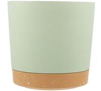 Kisangel Macetas de Plástico con Bandeja para Plantas de Interior 8 Pulgadas 4.5l Jardín Moderno Verde Set de 2 Piezas con Drenaje Práctico y Diseño Estable