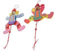 Kisangel Marionetas de Madera 2 Piezas Cuerda, Títeres Interactivos de Hilo Multicolor, Juguetes Educativos para Teatro y Desarrollo Motriz Infantil Color Aleatorio Color Aleatorio
