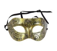 Kisangel Máscara de Fiesta Vintage Dorada de Plástico, 4 Piezas Diseño de Media Cara, Cómoda Fina Manufactura para Actuaciones y Celebraciones