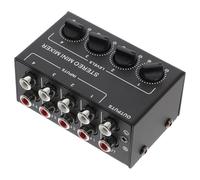 Kisangel Mezclador Carcasa de Hierro y Abs Portátil Pasivo de 4 Canales de Audio Estéreo sin Alimentación para Mezcla Profesional en Conciertos y Grabaciones
