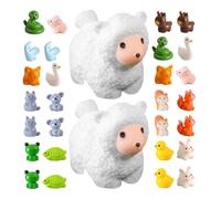 Kisangel Mini Figuras de Resina para Microjardín de Musgo 45 Piezas 15 Modelos de Animales Pequeños Decoración de Miniaturas para Escritorio y Espacios Reducidos