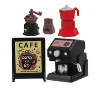 Kisangel Miniatura Casa de Muñecas Café Set Realista Muebles Diminutos Máquina Café Pequeña de Decoración para Casita Muñecas Niñas Accesorio DIY para Escenas y Fotografía