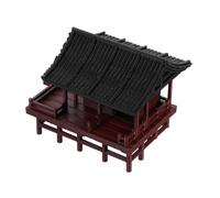 Kisangel Miniature Asian Pavilion Decor For Terrariums and Aquariums Sturdy Plastic Micro Landscape Ornament Compact Bonsai Garden Statue For Home and Office Spaces