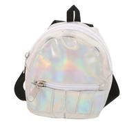 Kisangel Mochila Holográfica para Muñecas 18 Pulgadas Niños, Tamaño Cómodo, Material Plateado Iridiscente, Multifuncional para Escuela y Juguetes, Mochila Escolar para Preescolar y Jardín De Infancia