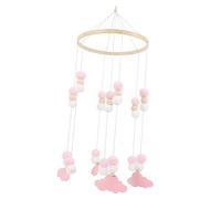 Kisangel Móvil De Cuna Con Forma De Estrella y Elefante De Cuentas De Madera Campana Colgante De Fieltro Juguete Colgante Para Habitación Infantil Decoración