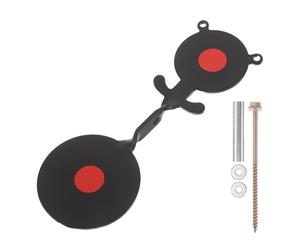 Kisangel Objetivo Giratorio de Metal Negro para Tiro al Aire Libre, Diseño Oso, Doble Placa de 2 y 2,6, Grosor 1/8, Restablecimiento Automático, Adecuado para Césped y Granja