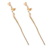 Kisangel Palitos de pelo vintage de metal, 2 piezas, aleación de zinc dorado, línea ondulada torcida, accesorios chinos para el cabello para mujeres, cosplay y ocasiones especiales