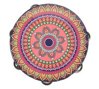 Kisangel Pandereta de Percusión Infantil de Mano Bohemia 8 Pulgadas, Instrumento Musical Profesional Hilera para Niños, Adecuado para Educación Musical y Presentaciones Escénicas