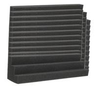 Kisangel Panel Acústico Trapezoidal Absorbente De Sonido 12 Piezas 7.5x7.5x30 Cm Negro Antiflama Para Reducción De Ruido Paredes y Trampas De Graves Para Sala Acústica