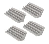 Kisangel Paneles de Esponja Insonorizantes para Pared 4 Piezas 12x12x24 Cm Gris Resistente al Fuego Trampa de Graves para Estudio Acústico Sala de Música y Home Cinema