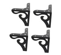 Kisangel Patas de Soporte para Muebles de Hierro Huecas Estilo Europeo 10 Cm Negras Almohadilla Antirayones para Sofá, Gabinete y Cama 4 Piezas, Uso en Hogar y Oficina