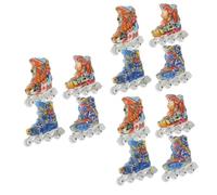 Kisangel Patines de Dedo 2 Pares Juguetes de Escritorio Compactos de Plástico Resistente Modelo de Skate de Aprendizaje para Accesorios de Patín de Dedo Coloridos para Juego Educativo