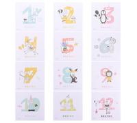Kisangel Pegatina Mensual para Recién Nacido Diseño de Animales Creativos en Papel, Segura y Cómoda para Fotos y Obsequio de Baby Shower