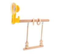 Kisangel Perch Cup for Birds Multi-Functional Parrot Training Stand Bird Toy Wooden Design for Easy Use and Cleaning