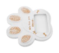 Kisangel Piedra Conmemorativa para Mascotas Perro 15 X 15 Cm Cemento Resistente Intemperie Huella Grabada Marcador de Tumba para Jardín y Patio