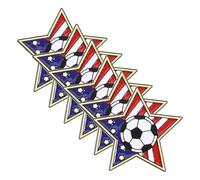 Kisangel Pin Conmemorativo de Fútbol para Mostrar Espíritu de Equipo en Aleación Diseño de Bandera Nacional en Forma de Estrella, Paquete de 6 Piezas en Ceremonias y Celebraciones