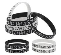 Kisangel Pulseras de Silicona Musicales Notas Negras y Blancas, Paquete 12 Piezas, Hipoalergénicas, Impermeables y Livianas, Ideales para Conciertos, Festivales y Regalos de