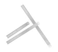 Kisangel Regla de Acero Inoxidable de Precisión Doble Cara, Pack de 3 Piezas Escala Métrica para Ingeniería y Oficina, 20cm, 30cm y 40cm