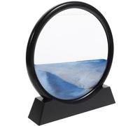 Kisangel Reloj de Arena 3D Paisajes de Arena en Movimiento Decoración Artística para Escritorio y Porche Material Abs Diseño Elegante y Color Azul Brillante