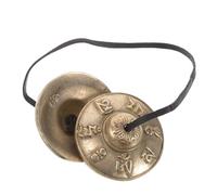 Kisangel Repique de Campanas Nepal Campanas de Yoga Accesorio de Percusión para Meditación y Sonido de Atención Plena de Mano de Doble Disco