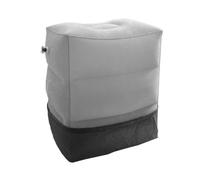 Kisangel Reposapiés Inflable Ajustable Gris para Avión y Viaje Almohadilla Acolchada de Felpa Resistente al Desgaste Soporte Ergonómico para Mejorar la Circulación y Reducir la Fatiga