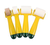 Kisangel Rodillo de Presión para Costura de Papel Tapiz, 4 Piezas de Plástico Amarillo, Flexible y Uso Profesional para Vinilo Liso y Film