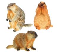 Kisangel Set de 3 Figuras Realistas de Marmota para Decoración del Hogar Modelos de Simulación en Plástico Resistentes y Compactos Ideales como Juguetes Educativos y Adornos Científicos