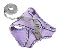 Kisangel Set de Arnés para Perros Pequeños Correa de Poliéster, Suave y Cómodo para Paseos y Excursiones Tu Mascota Púrpura