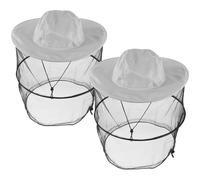 Kisangel Sombrero de Apicultor Plegable y Transpirable 2 Piezas Color Gris Claro Velo de Malla Profesional para Apicultura, Protección Exterior contra Insectos Voladores, Adecuado