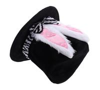 Kisangel Sombrero de Copa Orejas de Conejo para Disfraz de Pascua, Accesorio de Tela Cómodo, Unisex, Adecuado para Fiestas, Actuaciones y Cosplay, Gorro Divertido Orejas Postizas Grandes