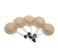 Kisangel Sombreros para Perros Pequeños de Paja Ajustables con Correa Elástica y Hebilla, Mini Gorra de Verano Transpirable para Mascotas Pequeñas, 5 Unidades, Protección Solar