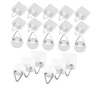 Kisangel Soporte Adhesivo para Placa de Pared 60 Piezas Plástico Resistente Ganchos para Platos Redondos y Cuadrados Colgadores para Marcos de Fotos Decoración de Pared para Yeso