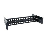 Kisangel Soporte de riel DIN para Montaje en Rack de aleación de Aluminio de 19": 2U, Compatible con riel DIN de 35 mm, Profundidad Ajustable de 1" a 8&;, chasis de Montaje en Rack
