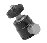 Kisangel Soporte de Trípode Cabezal Esférico de Aleación de Aluminio, Mini Tamaño para Cámara Tornillo 1/4, Rotación 360° para Montaje Portátil en Presentaciones y Exteriores, Color Negro