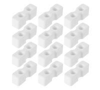 Kisangel Soporte para Colchón de Cuna Infantil de Plástico Blanco Diseño de Doble Orificio y Refuerzo Robusto para Camas Ajustables y Barandillas, Paquete de 12 Piezas