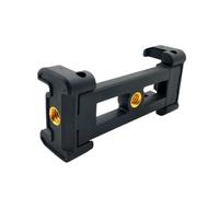 Kisangel Soporte para Teléfono Plegable Negro Protector de Goma Adaptador de Trípode Compatible Clip en Forma de E para Palos Selfie y Soportes de Escritorio Ligero y Compacto para