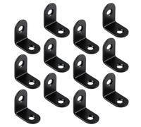 Kisangel Soportes de Ángulo Recto de Acero Inoxidable Negro 20 Piezas 20X20X16 MM para Fijación de Juntas y Refuerzo de Esquinas en Muebles y Estantes